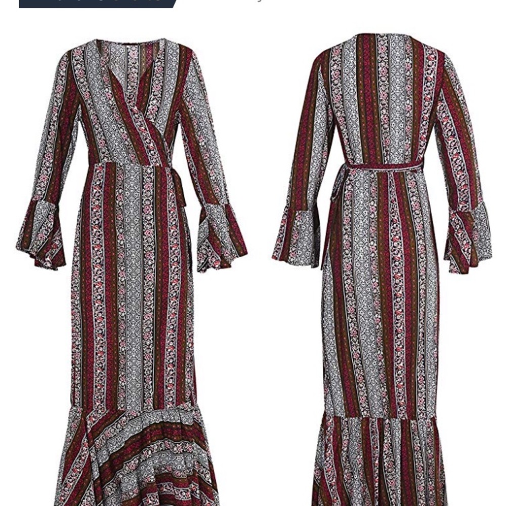 R.Vivimos Womens Summer Long Sleeve Maxi dress